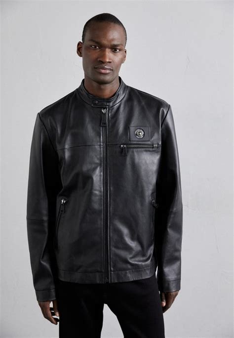 versace lederjacke nero|Versace jacket.